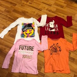 4 long sleeve Shirts Girls Size 10/12